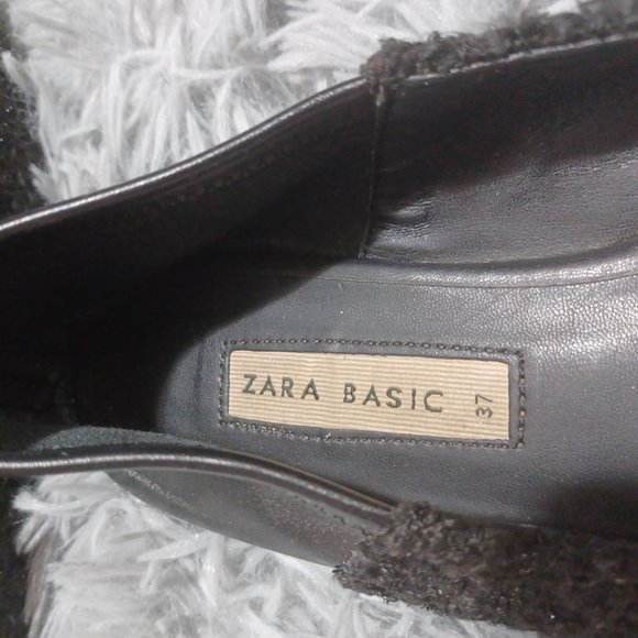 Zara Black Two-Toned Shimmery Pointed Flats Women's Size US 6.5, EU 37 - Picture 7 of 14